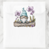 Gnome Orchid Blume Quadratischer Aufkleber (Tasche)