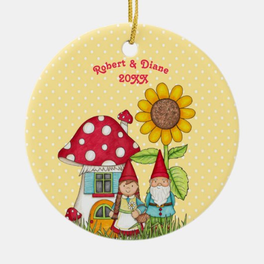 Gnome-Paare im Garten Keramik Ornament (Vorne)