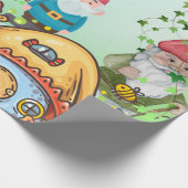 Gnome-Party Geschenkpapier (Ecke)