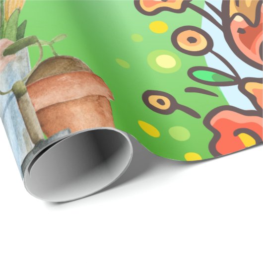 Gnome-Party Geschenkpapier (Rolleneckpunkt)