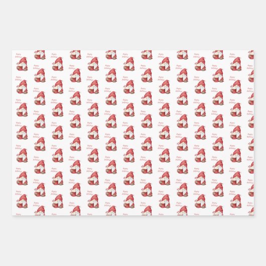 Gnome Peppermint Cocoa Geschenkpapier Set (Vorderseite)