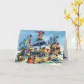 Gnome-Picknick Karte (Gelbe Blume)
