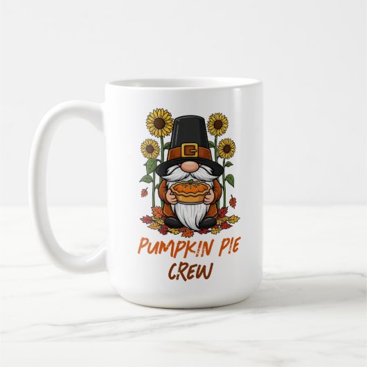 Gnome Pilgrim Pumpkin Pie Crew Erntedank Kaffeetasse (Links)