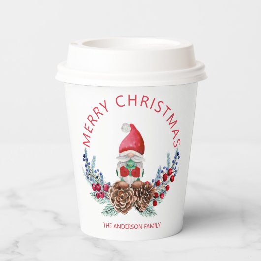 Gnome Pine Cones Pappbecher (Rückseite)