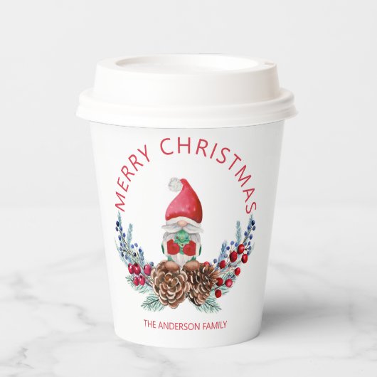 Gnome Pine Cones Pappbecher (Vorderseite)