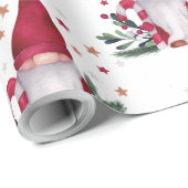 Gnome Pine Tree Branches Stars Frohe Weihnachten Geschenkpapier (Rolleneckpunkt)