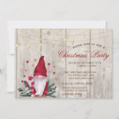 Gnome Pine Tree Branches Wood Christmas Party Einladung (Vorderseite)