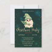 Gnome Pine Tree, Stars Christmas Company Party Einladung (Vorderseite)