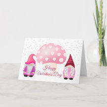 Gnome Pink Mushroom Valentine
