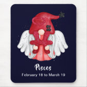 Gnome Pisces Astrologie Signatur Angel Maus Pad Mousepad (Vorne)