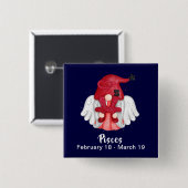 Gnome Pisces Astrologie Signature Angel Pinback Bu Button (Vorne & Hinten)