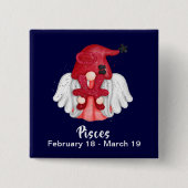 Gnome Pisces Astrologie Signature Angel Pinback Bu Button (Vorderseite)