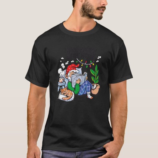 Gnome Place Like Home Book Reader Gnome No Place L T-Shirt (Vorderseite)