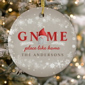 Gnome Place like Zuhause Christmas Keramik Ornament