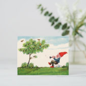 Gnome Playing Music for Birds Postcard Postkarte (Stehend Vorderseite)