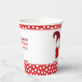 Gnome Polka Dots Personalisiert Red Frohe Weihnach Pappbecher (Links)
