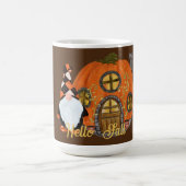 Gnome & Pumpkin House Fall Scene Kaffeetasse (Mittel)