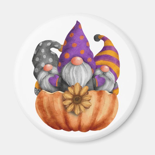 Gnome Pumpkin Trio Magnet (Vorne)