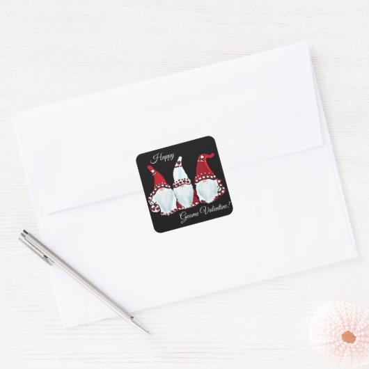 Gnome Quadratischer Aufkleber (Umschlag)