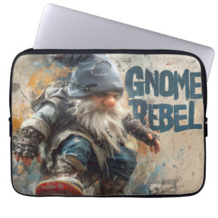 Gnome-Rebell-Skateboard-Grafik Laptopschutzhülle