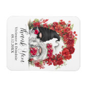 Gnome Red Blume Wedding Danke Magnet (Horizontal)