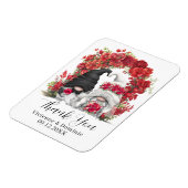 Gnome Red Blume Wedding Danke Magnet (Linke Seite)