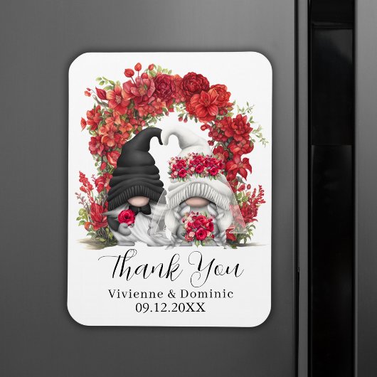 Gnome Red Blume Wedding Danke Magnet