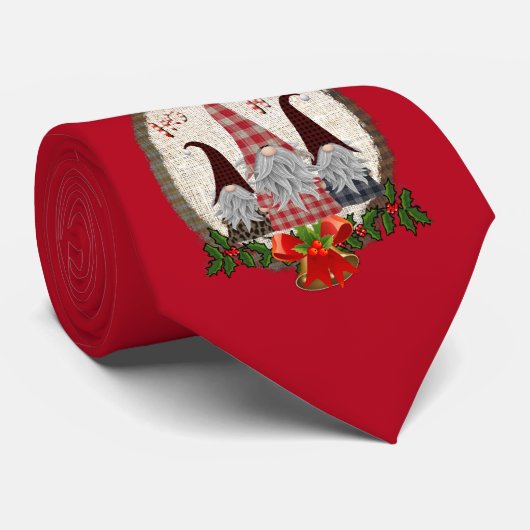 Gnome Red Green Holly Weihnachtsmänner Krawatte (Gerollt)