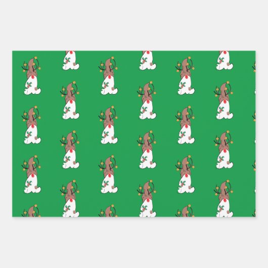 Gnome Reindeer Geschenkpapier Set (Vorderseite)
