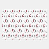 Gnome & Rentiere, Gitter und Punkte Skandinavien Geschenkpapier Set (Vorderseite)