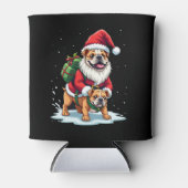 Gnome Ride English Bulldog Christmas Weihnachten W Dosenkühler (Vorderseite)