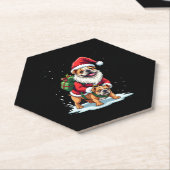 Gnome Ride English Bulldog Christmas Weihnachten W Untersetzer (angewinkelt)