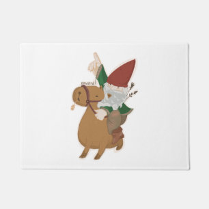 Gnome Riding a Capybara Fußmatte