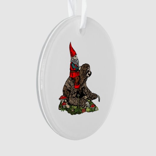 Gnome Riding a Sloth Ornament (Vorderseite)