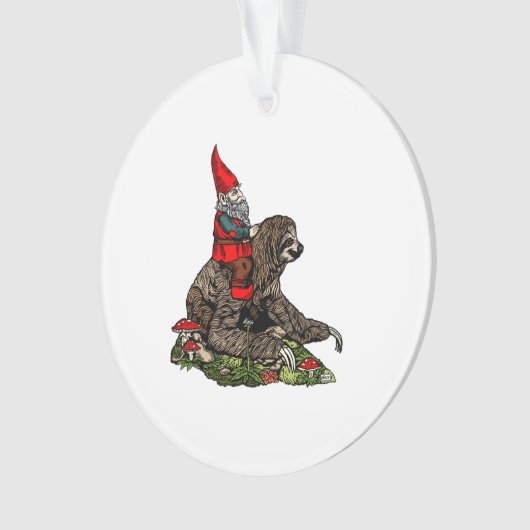 Gnome Riding a Sloth Ornament (Vorderseite)