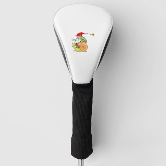 Gnome Riding a Snail Graphic Golf Headcover (Vorderseite)