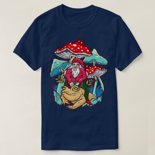 Gnome Riding auf Bufo Alvarius Toad Mushroom Fanta T-Shirt (Design vorne)