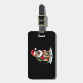 Gnome Riding English Bulldog Christmas Xmas Boys G Gepäckanhänger (Vorderseite vertikal)