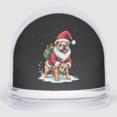 Gnome Riding English Bulldog Christmas Xmas Boys G Schneekugeln (Vorderseite)