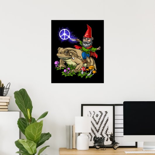 Gnome Riding Frog Poster (Heimbüro)