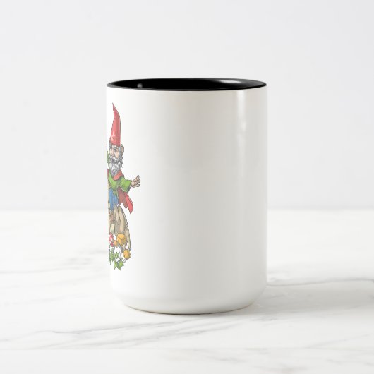 Gnome-Riding Zweifarbige Tasse (Mittel)