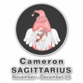 Gnome Sagittarius Astrologie Sign Angel 8" Vinyl Aufkleber (Vorderseite)