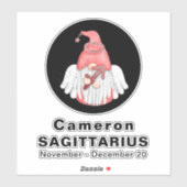 Gnome Sagittarius Astrologie Sign Angel 8" Vinyl Aufkleber (Blatt)