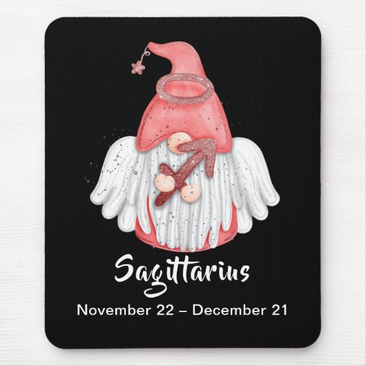 Gnome Sagittarius Astrologie Sign Angel Mousepad (Vorne)