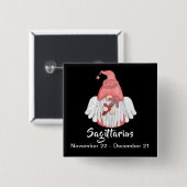 Gnome Sagittarius Astrologie Signage Angel Pinback Button (Vorne & Hinten)