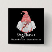 Gnome Sagittarius Astrologie Signage Angel Pinback Button (Vorderseite)