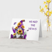 GNOME SAGT GLÜCKLICH "70. GEBURTSTAG" KARTE (Gelbe Blume)