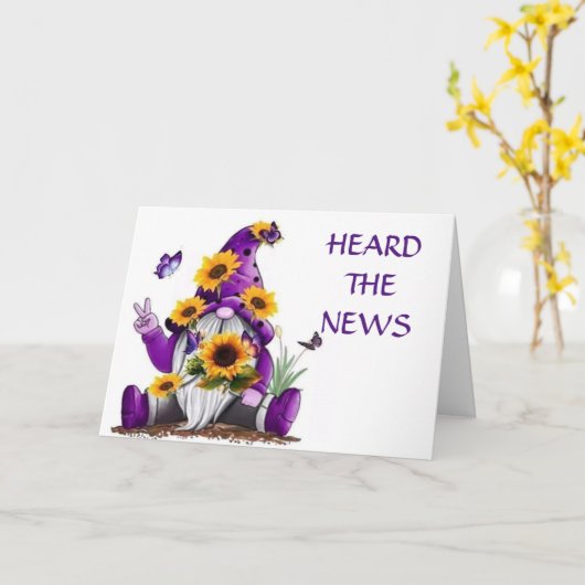 GNOME SAGT GLÜCKLICH "70. GEBURTSTAG" KARTE (Gelbe Blume)