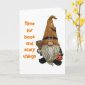 GNOME SAGT "GLÜCKLICH HALLOWEEN" KARTE (Gelbe Blume)