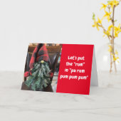 GNOME SAGT **RUM SPASS** BEI CHRISTMAS KARTE (Gelbe Blume)